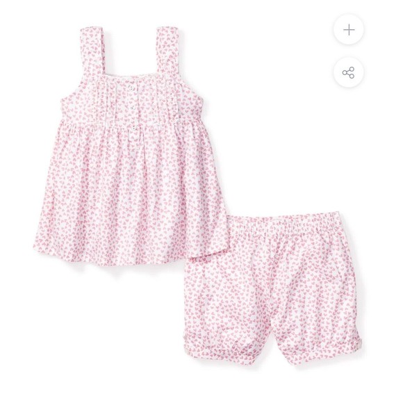 Petite Plume Girls Sweethearts Pajamas Shorts Set size 14 Pink Hearts 2pc - Picture 2 of 16
